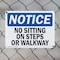 Signmission No Sitting On Steps Or Walkway, 10 in W x Rectangle, Plastic OS-2PACK-NS-P-710-L-14796 - alternate 3